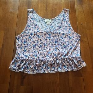 L.A. Hearts Blue Purple & Pink Floral Crop Top
